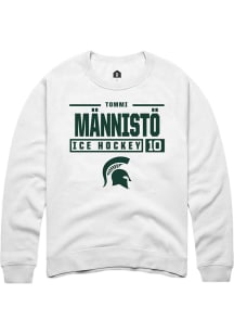 Tommi Männistö  Rally Michigan State Spartans Mens White NIL Stacked Box Long Sleeve Crew Sweats..