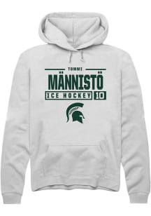 Tommi Männistö  Rally Michigan State Spartans Mens White NIL Stacked Box Long Sleeve Hoodie