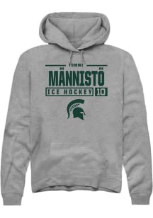 Tommi Männistö  Rally Michigan State Spartans Mens Graphite NIL Stacked Box Long Sleeve Hoodie