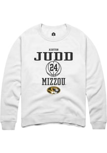 Ashton Judd  Rally Missouri Tigers Mens White NIL Sport Icon Long Sleeve Crew Sweatshirt