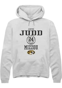 Ashton Judd  Rally Missouri Tigers Mens White NIL Sport Icon Long Sleeve Hoodie