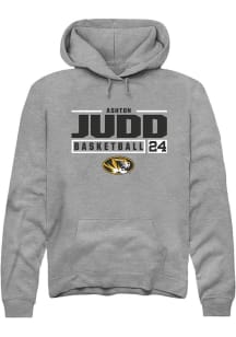 Ashton Judd  Rally Missouri Tigers Mens Graphite NIL Stacked Box Long Sleeve Hoodie