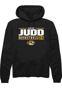 Ashton Judd  Rally Missouri Tigers Mens Black NIL Stacked Box Long Sleeve Hoodie