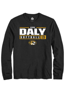 Kara Daly  Missouri Tigers Black Rally NIL Stacked Box Long Sleeve T Shirt