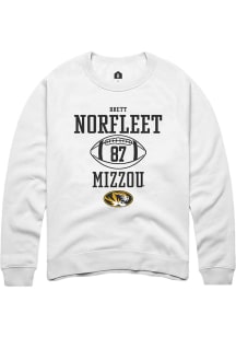 Brett Norfleet  Rally Missouri Tigers Mens White NIL Sport Icon Long Sleeve Crew Sweatshirt