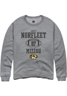 Brett Norfleet  Rally Missouri Tigers Mens Graphite NIL Sport Icon Long Sleeve Crew Sweatshirt