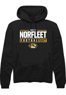 Brett Norfleet  Rally Missouri Tigers Mens Black NIL Stacked Box Long Sleeve Hoodie