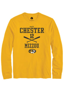 Katie Chester  Missouri Tigers Gold Rally NIL Sport Icon Long Sleeve T Shirt