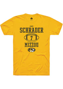 Cody Schrader  Missouri Tigers Gold Rally NIL Sport Icon Short Sleeve T Shirt