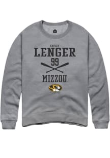 Kayley Lenger  Rally Missouri Tigers Mens Grey NIL Sport Icon Long Sleeve Crew Sweatshirt