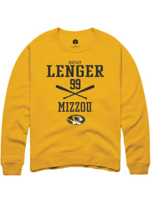 Kayley Lenger  Rally Missouri Tigers Mens Gold NIL Sport Icon Long Sleeve Crew Sweatshirt