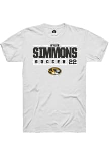 Kylee Simmons  Missouri Tigers White Rally NIL Stacked Box Short Sleeve T Shirt