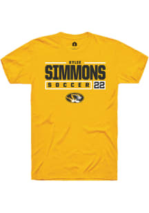 Kylee Simmons  Missouri Tigers Gold Rally NIL Stacked Box Short Sleeve T Shirt