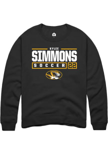 Kylee Simmons  Rally Missouri Tigers Mens Black NIL Stacked Box Long Sleeve Crew Sweatshirt