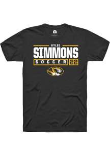 Kylee Simmons  Missouri Tigers Black Rally NIL Stacked Box Short Sleeve T Shirt