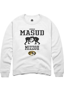 Luqman Masud  Rally Missouri Tigers Mens White NIL Sport Icon Long Sleeve Crew Sweatshirt