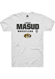 Luqman Masud  Missouri Tigers White Rally NIL Stacked Box Short Sleeve T Shirt