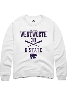 Jackson Wentworth Rally Mens White K-State Wildcats NIL Sport Icon Crew Sweatshirt