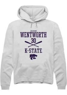 Jackson Wentworth Rally Mens White K-State Wildcats NIL Sport Icon Hooded Sweatshirt