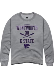 Jackson Wentworth Rally Mens Graphite K-State Wildcats NIL Sport Icon Crew Sweatshirt