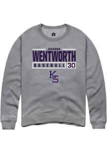 Jackson Wentworth Rally Mens Graphite K-State Wildcats NIL Stacked Box Crew Sweatshirt