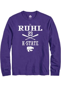 Ty Ruhl Rally Mens Purple K-State Wildcats NIL Sport Icon Tee