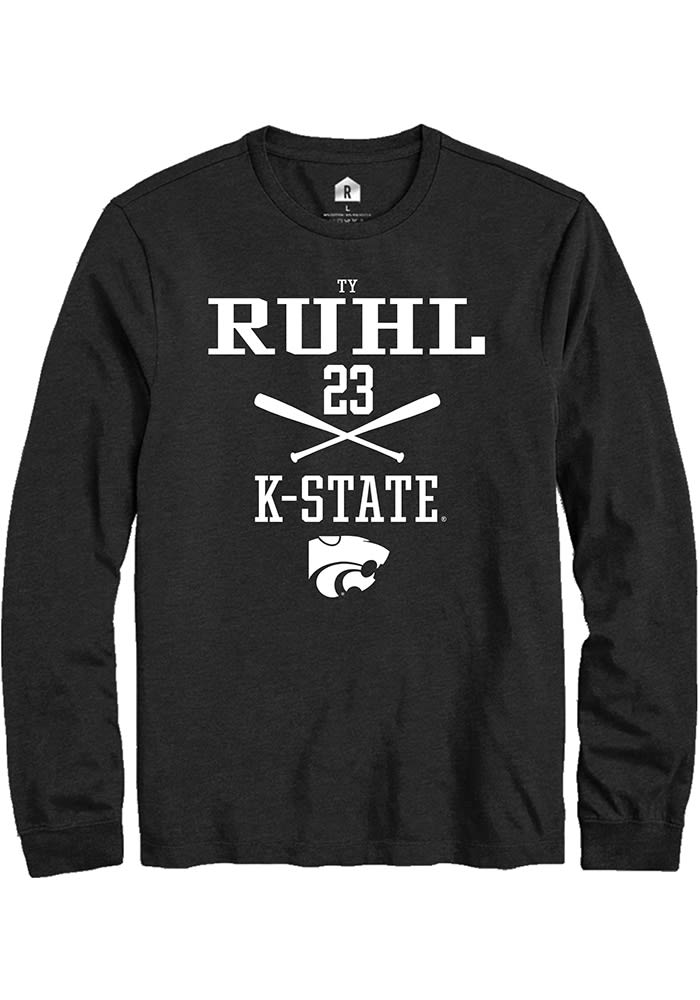 Ty Ruhl K-State Wildcats Black Rally NIL Sport Icon Long Sleeve T Shirt
