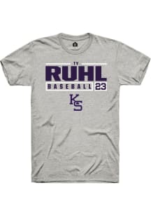 Ty Ruhl Ash K-State Wildcats NIL Stacked Box Short Sleeve T Shirt