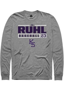 Ty Ruhl Rally Mens Graphite K-State Wildcats NIL Stacked Box Tee