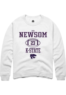 Asa Newsom Rally Mens White K-State Wildcats NIL Sport Icon Crew Sweatshirt