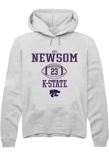 Asa Newsom Rally Mens White K-State Wildcats NIL Sport Icon Hooded Sweatshirt