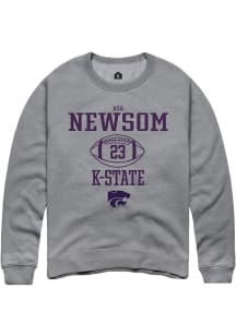 Asa Newsom Rally Mens Graphite K-State Wildcats NIL Sport Icon Crew Sweatshirt