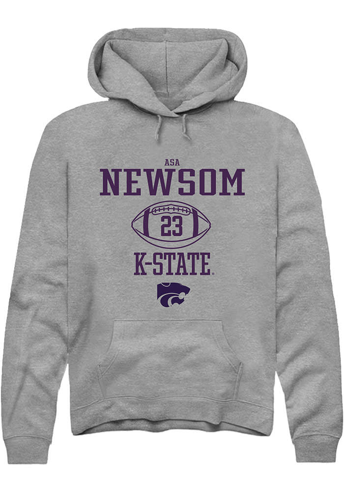 Rally K-State Wildcats Mens Grey NIL Sport Icon Long Sleeve Hoodie