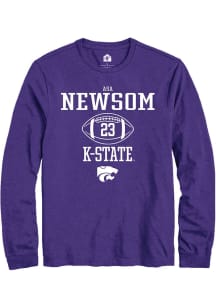 Asa Newsom Rally Mens Purple K-State Wildcats NIL Sport Icon Tee