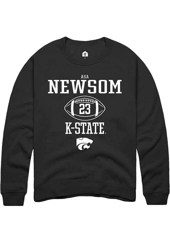 Asa Newsom Rally K-State Wildcats Mens Black NIL Sport Icon Long Sleeve Crew Sweatshirt