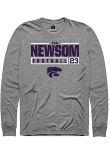 Asa Newsom Rally Mens Graphite K-State Wildcats NIL Stacked Box Tee