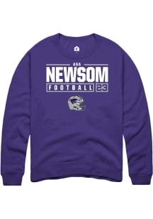 Asa Newsom Rally Mens Purple K-State Wildcats NIL Stacked Box Crew Sweatshirt