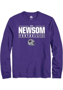 Asa Newsom Rally Mens Purple K-State Wildcats NIL Stacked Box Tee