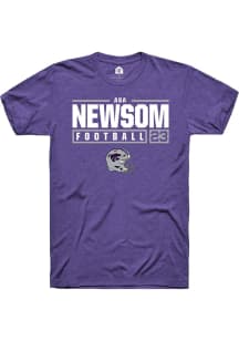 Asa Newsom Purple K-State Wildcats NIL Stacked Box Short Sleeve T Shirt