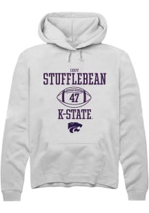 Cody Stufflebean Rally Mens White K-State Wildcats NIL Sport Icon Hooded Sweatshirt