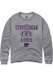 Cody Stufflebean Rally Mens Graphite K-State Wildcats NIL Sport Icon Crew Sweatshirt