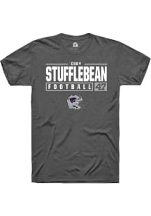 Cody Stufflebean Dark Grey K-State Wildcats NIL Stacked Box Short Sleeve T Shirt