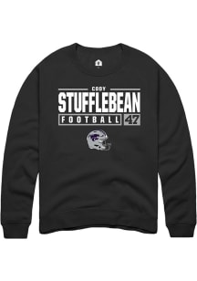 Cody Stufflebean Rally Mens Black K-State Wildcats NIL Stacked Box Crew Sweatshirt