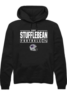 Cody Stufflebean Rally Mens Black K-State Wildcats NIL Stacked Box Hooded Sweatshirt