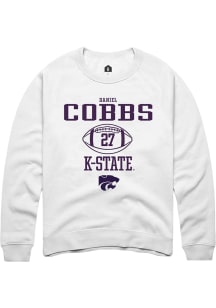 Daniel Cobbs Rally Mens White K-State Wildcats NIL Sport Icon Crew Sweatshirt