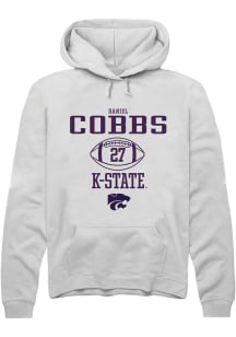 Daniel Cobbs Rally Mens White K-State Wildcats NIL Sport Icon Hooded Sweatshirt