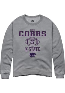 Daniel Cobbs Rally Mens Graphite K-State Wildcats NIL Sport Icon Crew Sweatshirt