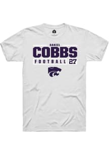 Daniel Cobbs White K-State Wildcats NIL Stacked Box Short Sleeve T Shirt