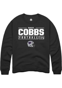 Daniel Cobbs Rally Mens Black K-State Wildcats NIL Stacked Box Crew Sweatshirt