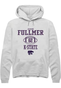 Jackson Fullmer Rally Mens White K-State Wildcats NIL Sport Icon Hooded Sweatshirt